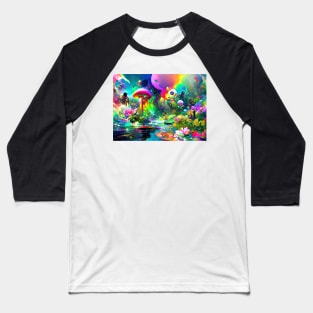 Color Globs | Rainbow Lilypads Baseball T-Shirt